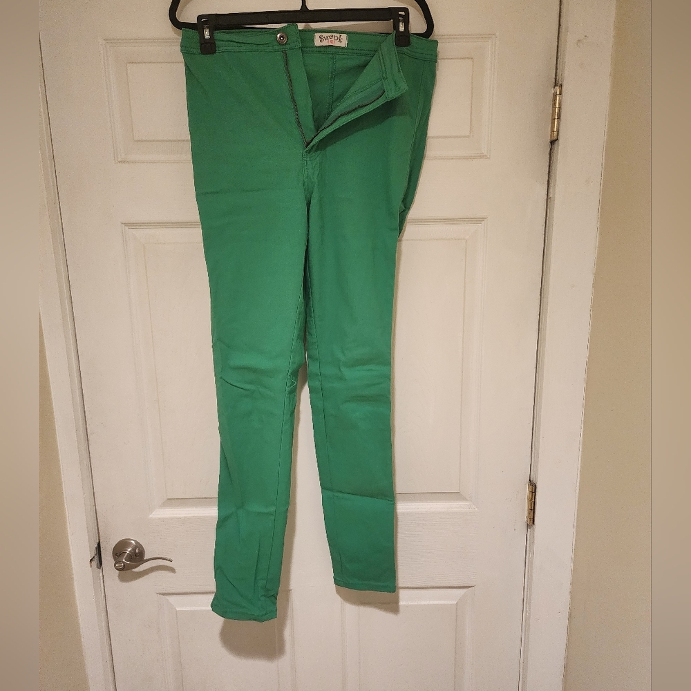 Superga Green Skinny Pants Modern Fit